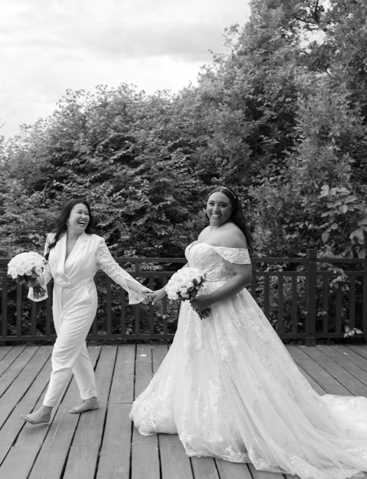 brides smile, chic pantsuit, lace sleeves, Destination wedding in Mexico