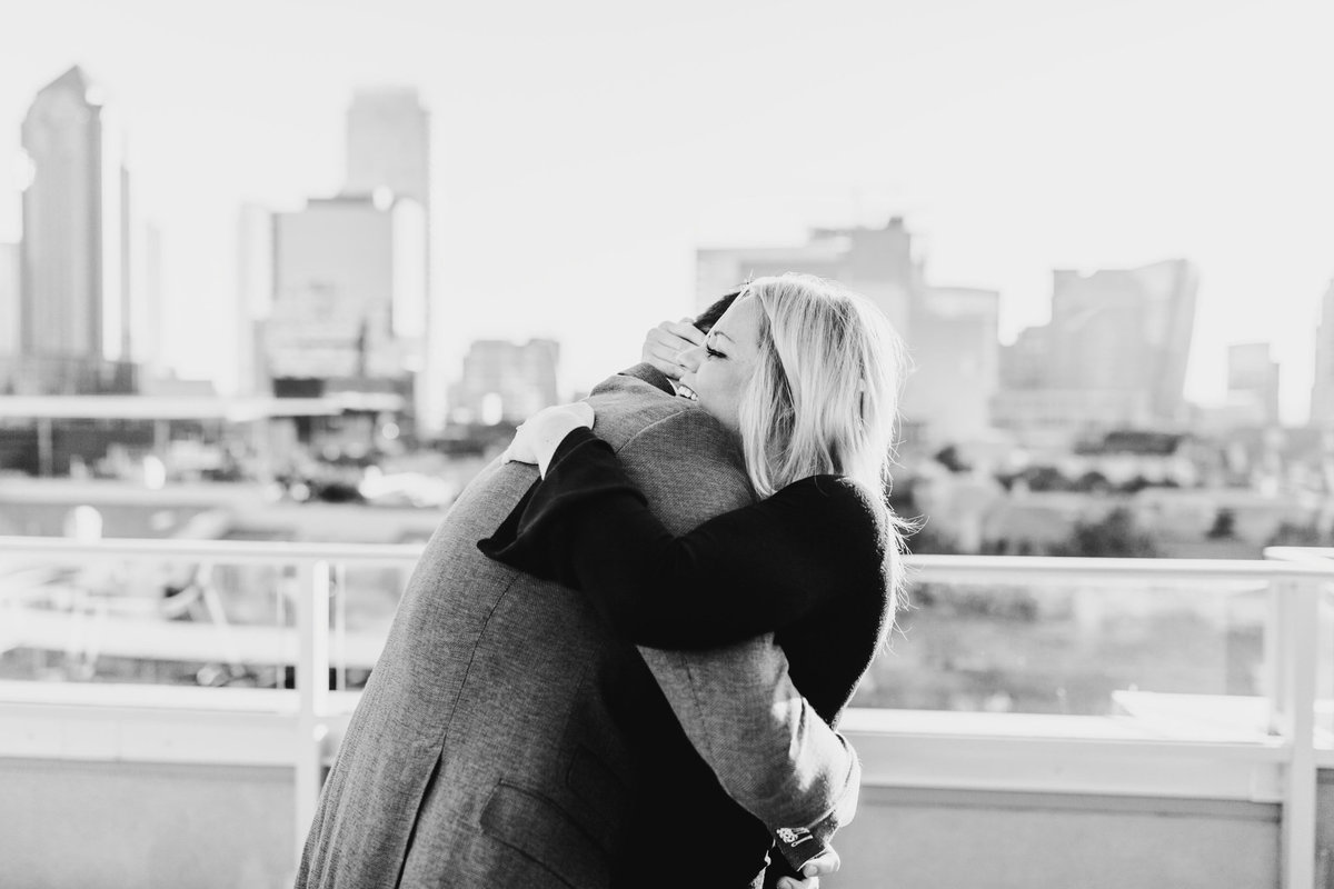 Eric & Megan - Downtown Dallas Rooftop Proposal & Engagement Session-40