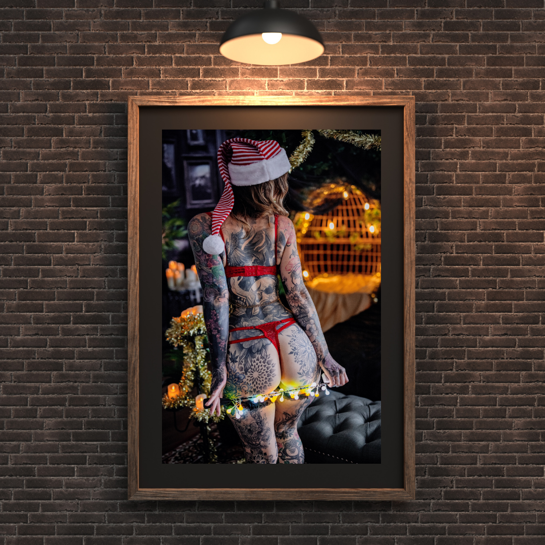 Brown Brick Textured Wall Frame Mockup Instagram Post