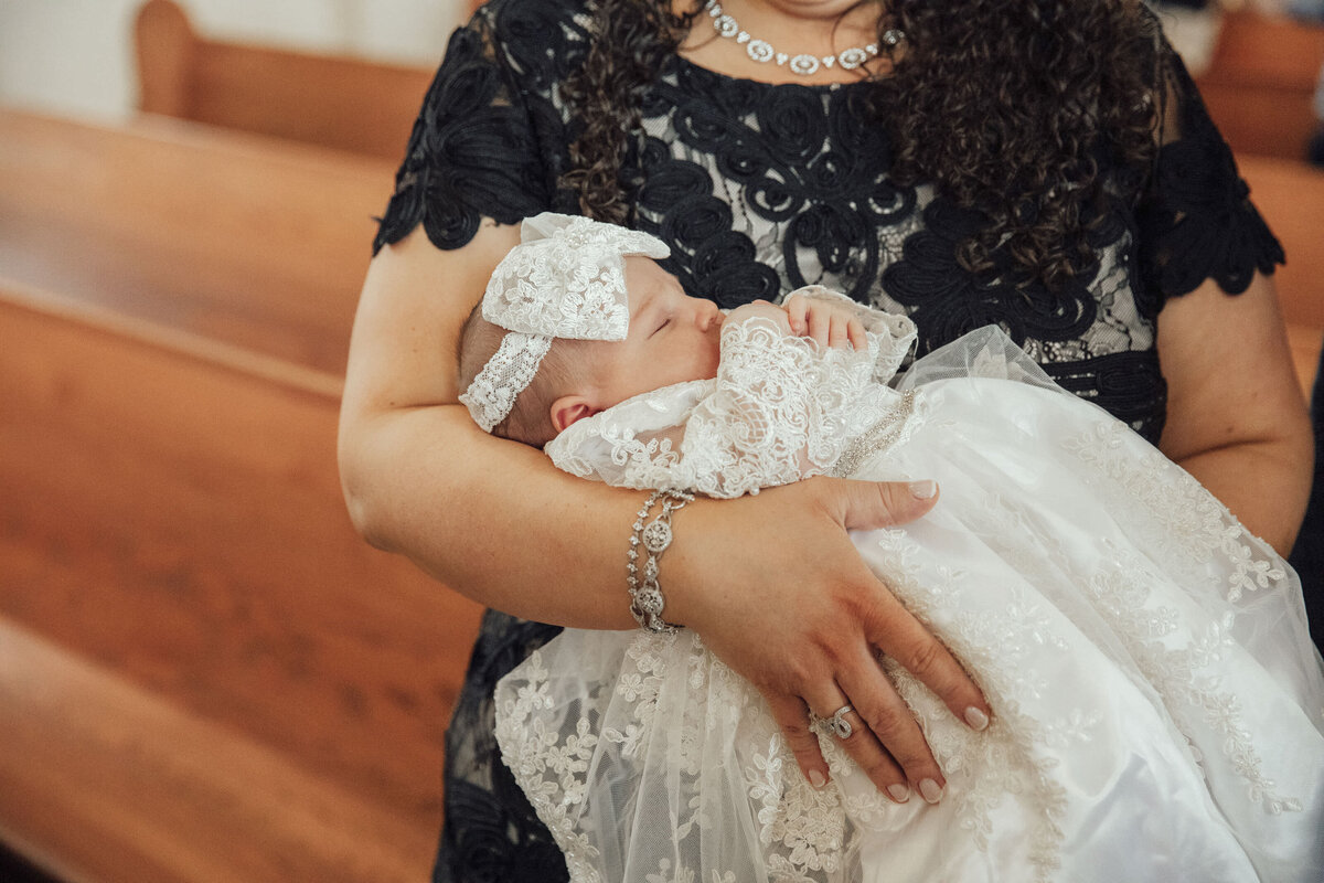 Baptism Photographer | Baby’s baptism surrounded by parents and godparents | Ocean County, New Jersey