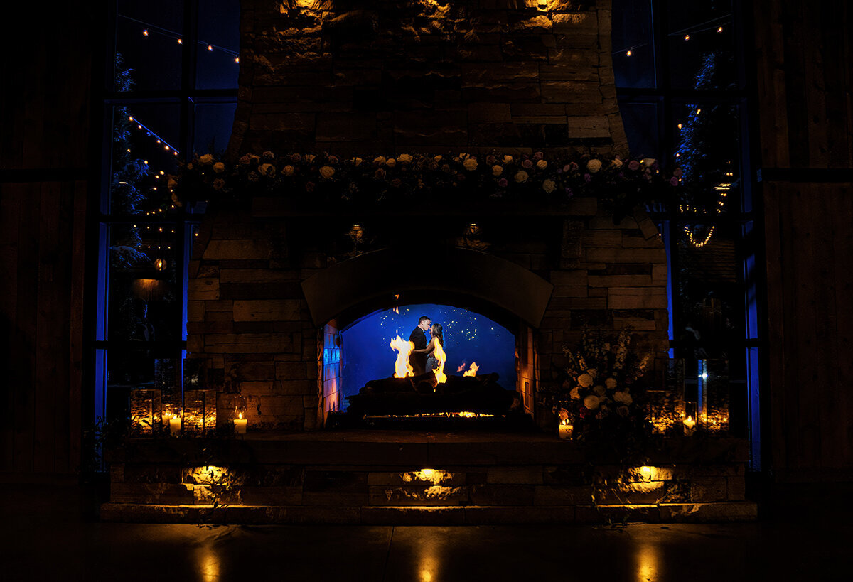 fire and wedding night Spruce Mountain ranch
