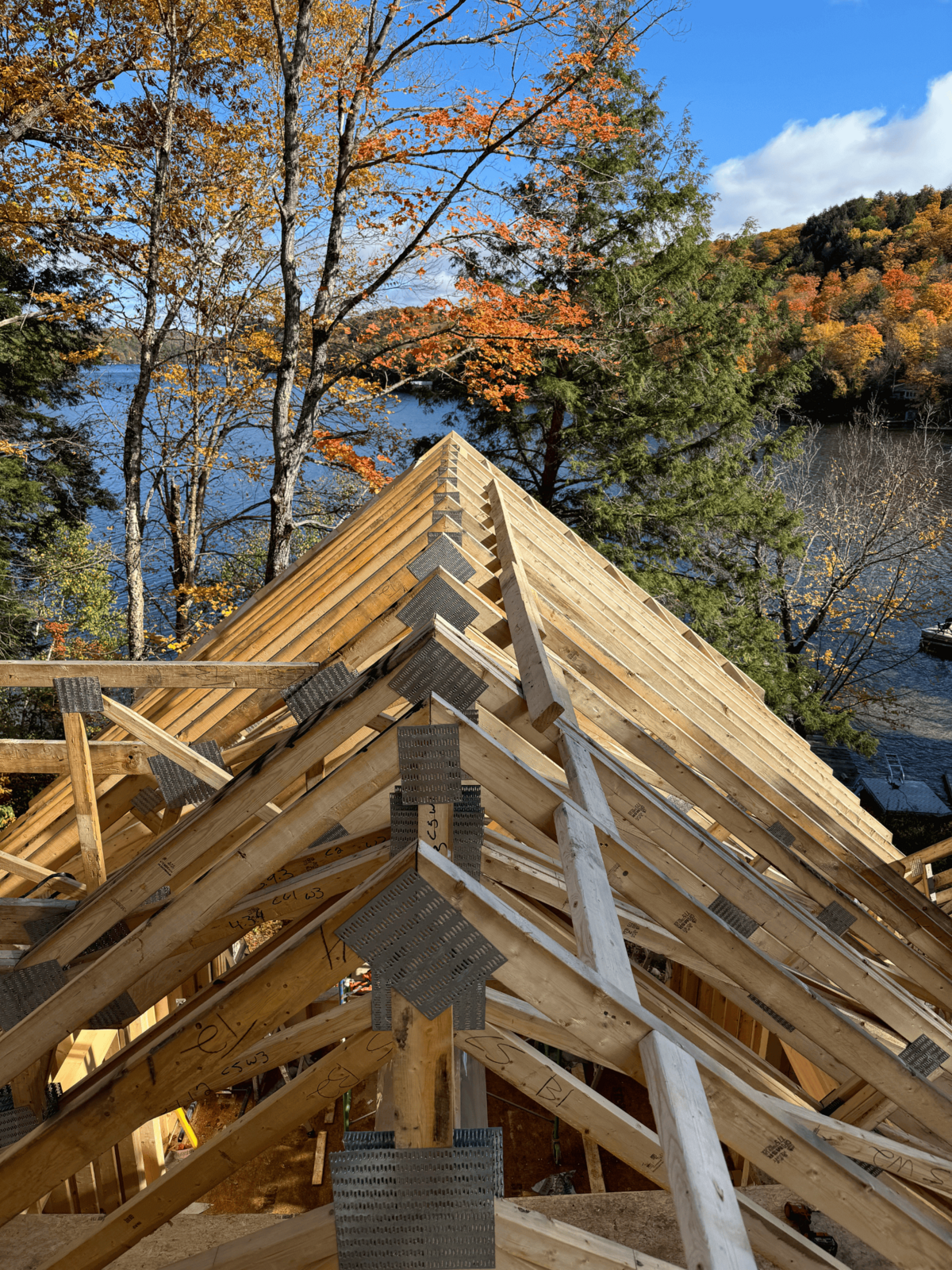 Bespoke timber frame home Haliburton Highlands built with sustainable materials and luxury rustic design.