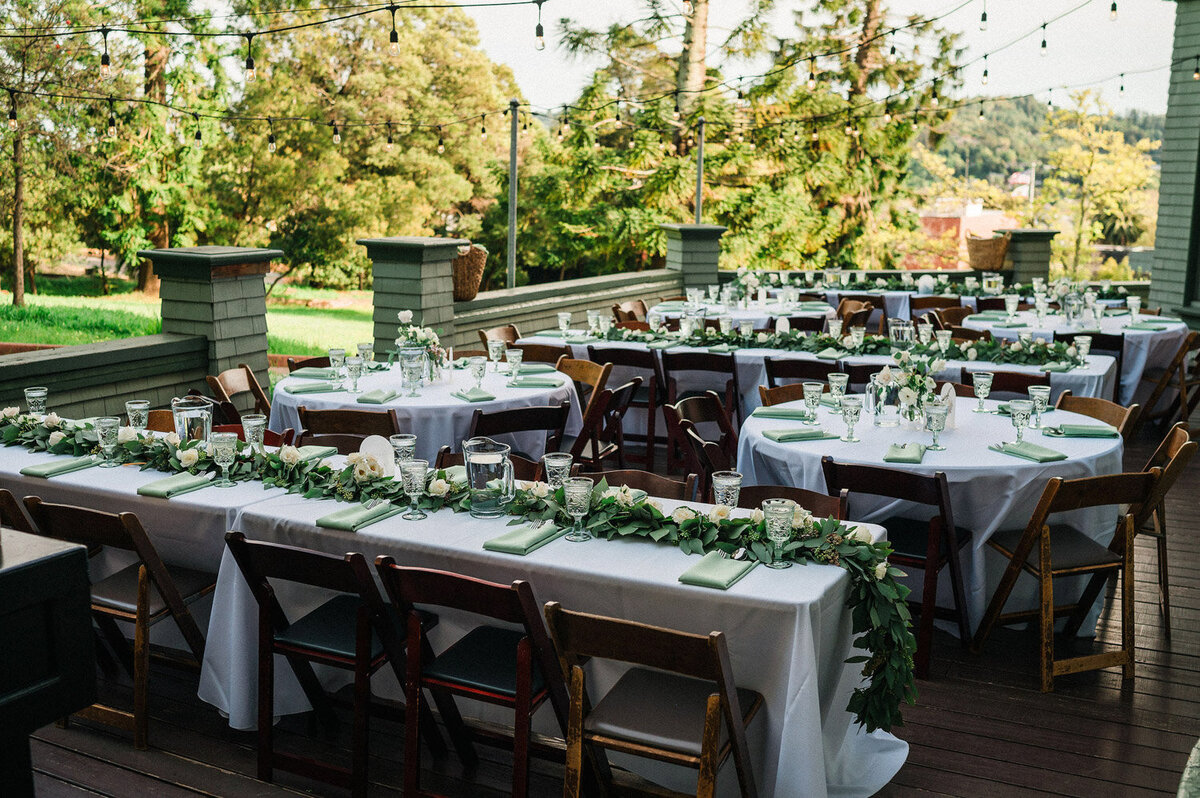 Outdoor wedding reception setup