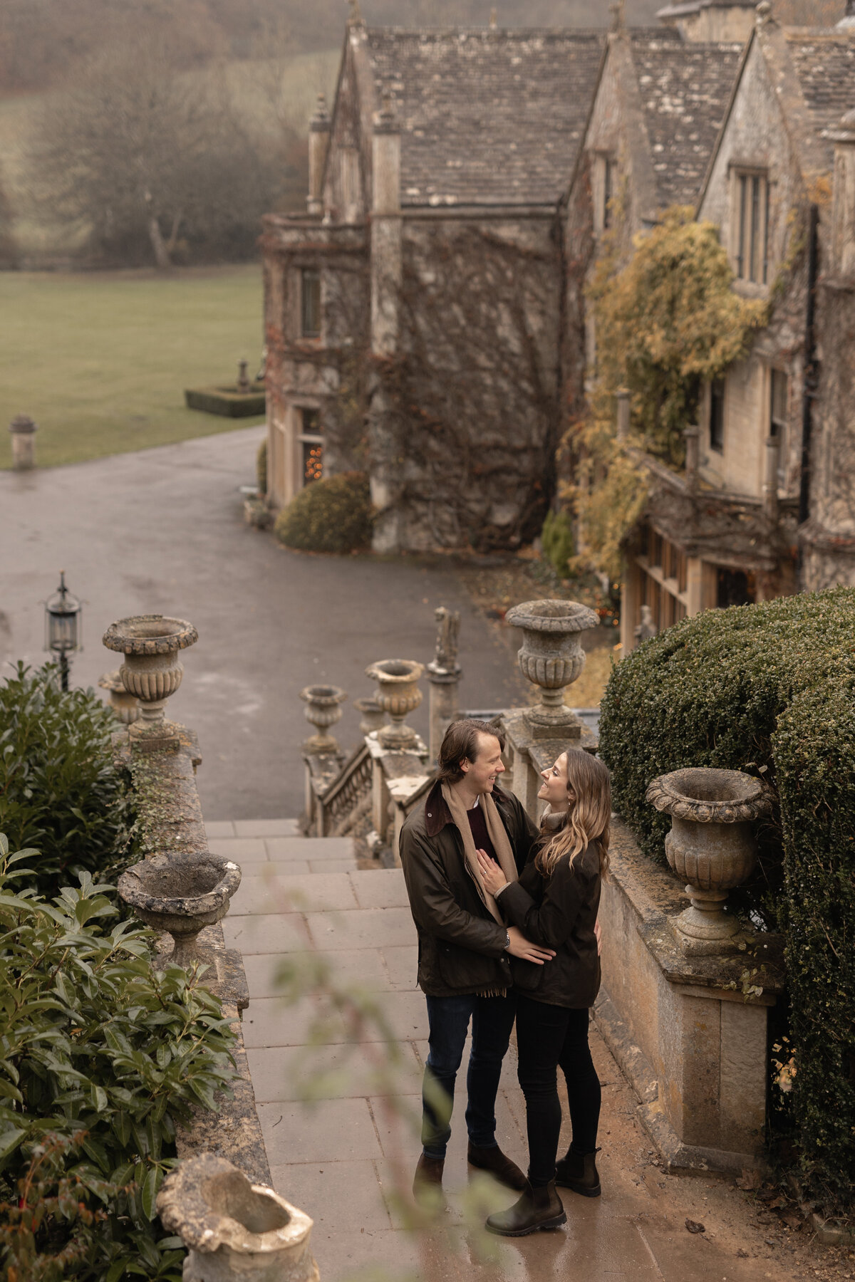 Engagement portraits in Castle Combe, Cotswolds