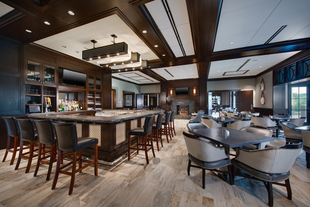 interior view of the bar at Woodmont Country Club