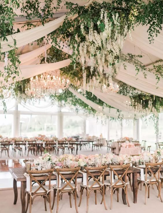 romantic magical tent ideas with flowers