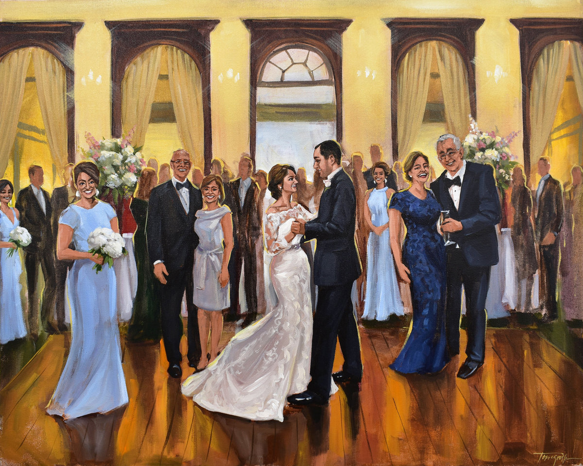 CUstom. wedding painting by stephanie torregrossa gaffney new orleans artist-portrait-cityclub