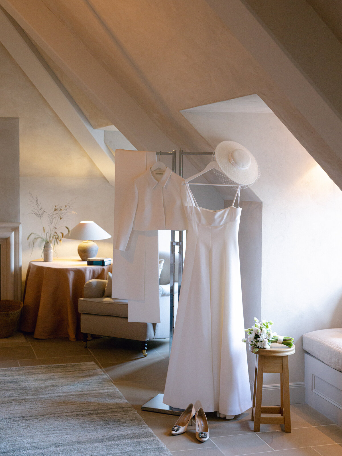 Wedding dress at Heckfield Place