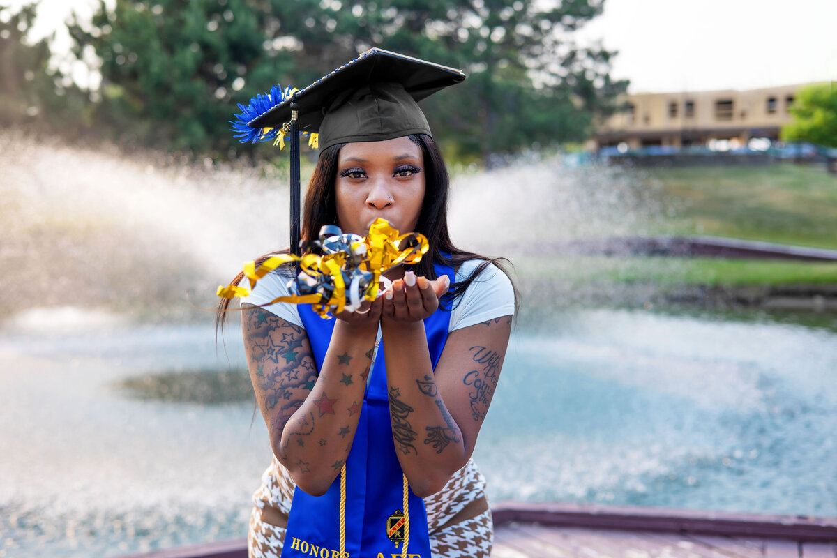 Spring Senior Session at Taylor Heritage Park in Taylor, Michigan