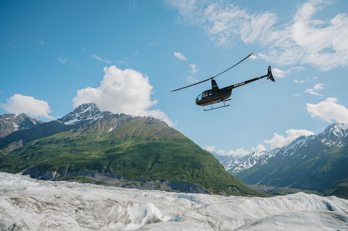 helicopter in the air