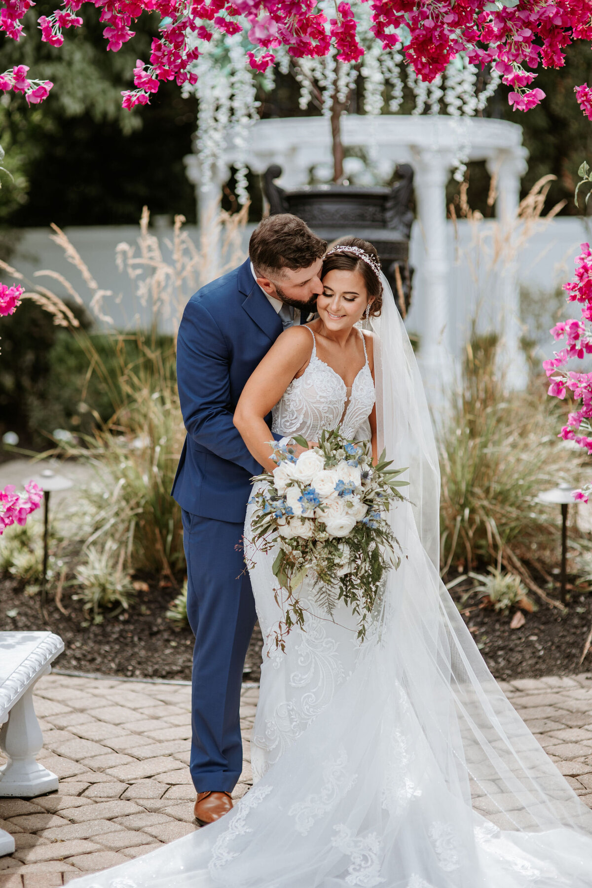 bride & groom smiling