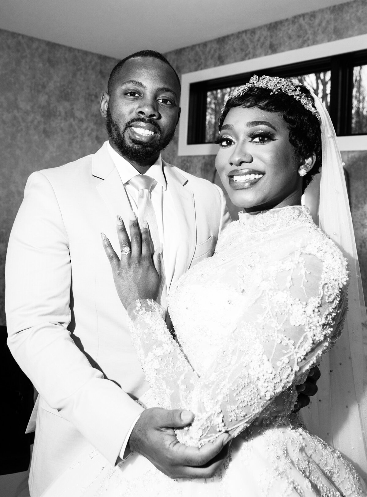 atlanta-nigerian-wedding-bride-and-groom-black-and-white-portrait