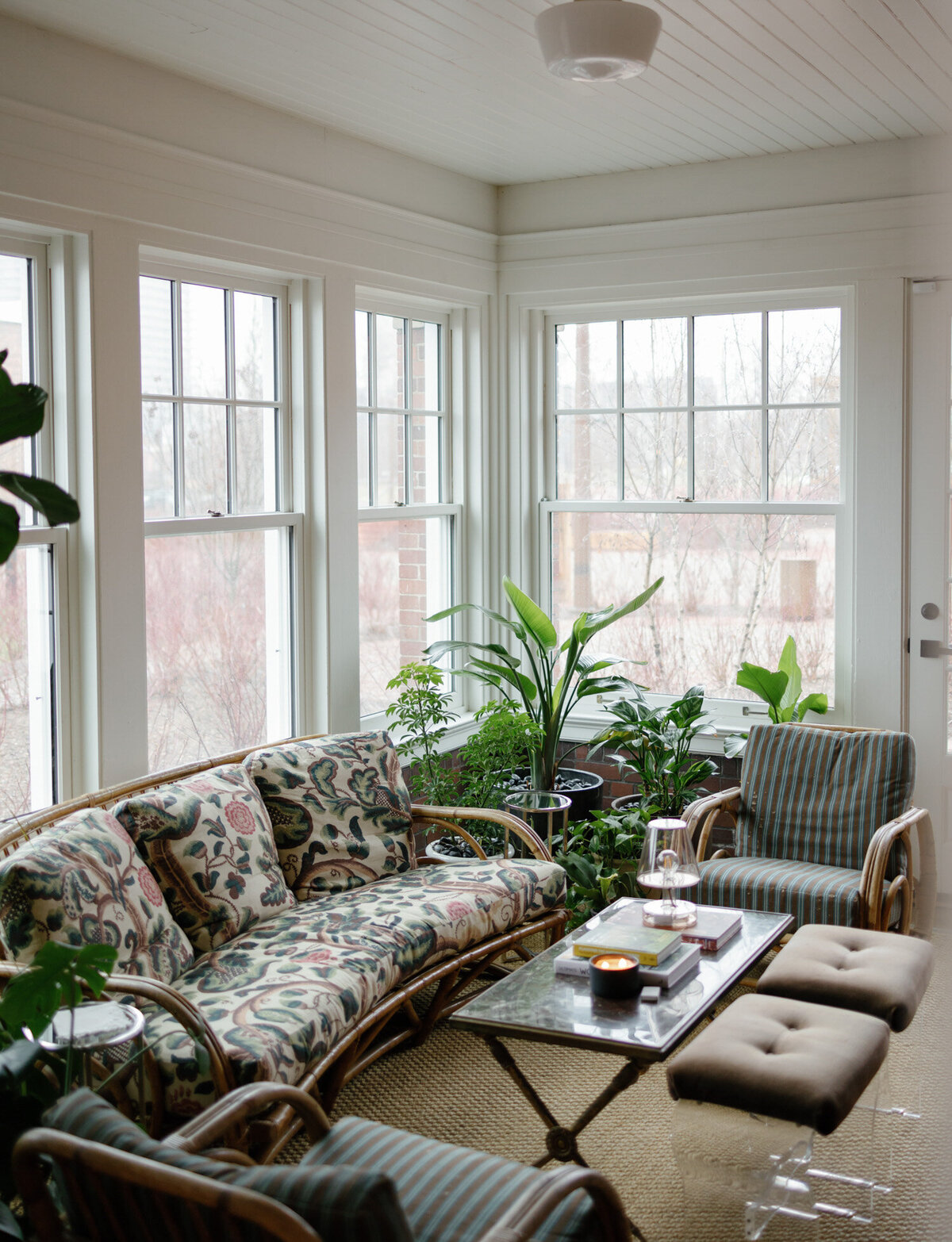 sun room with plants at ALEO Detroit, Little Village