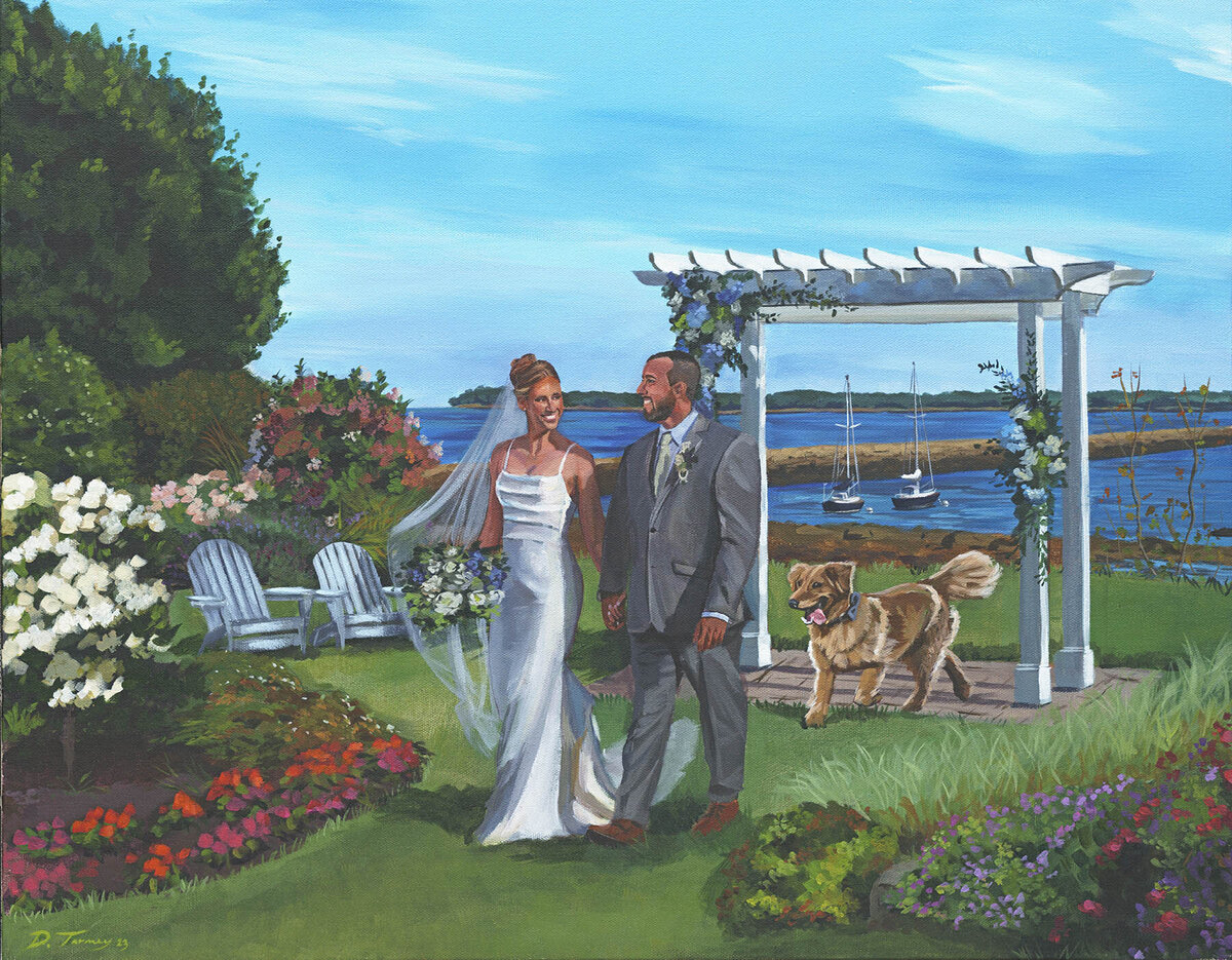Seaside wedding painting