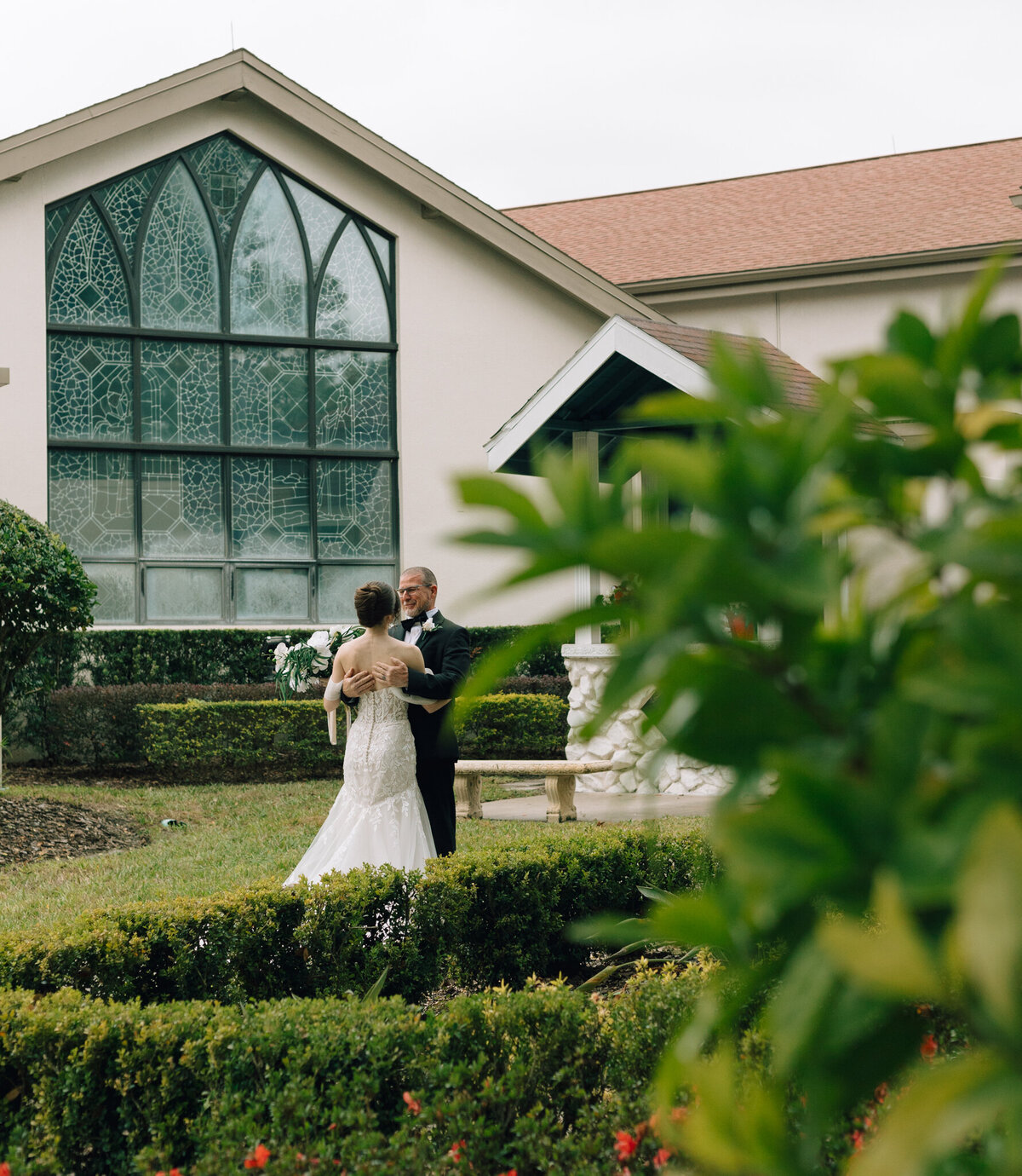 A couple shares a private moment after their North Georgia wedding.
