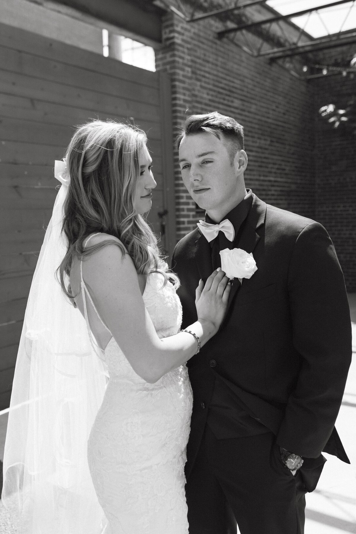 bride looking lovingly at her groom