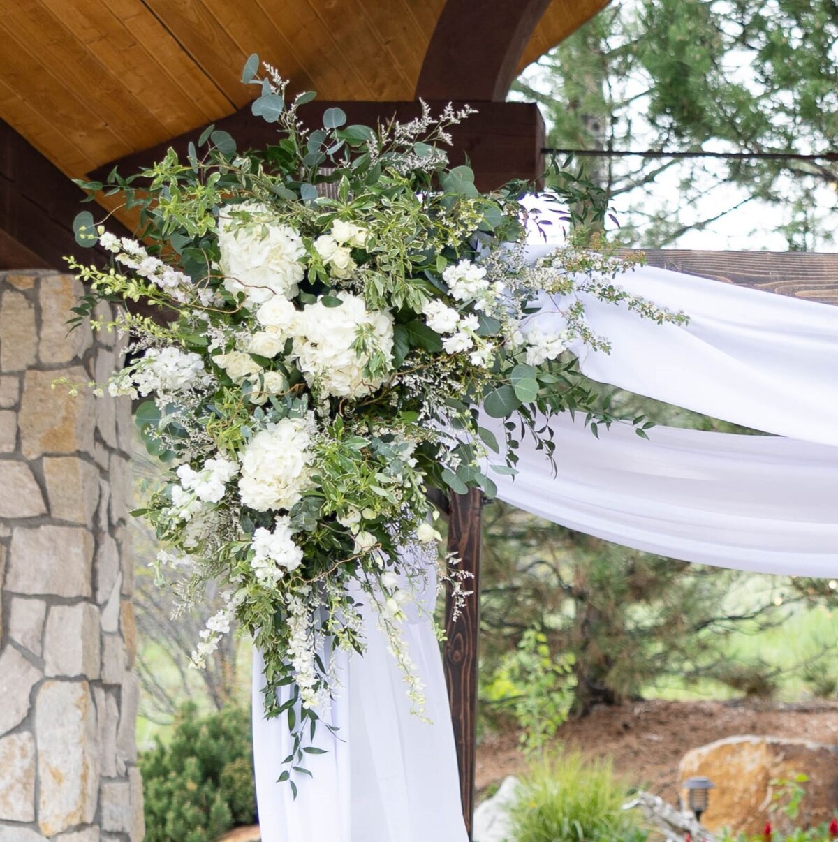flower details wedding arch