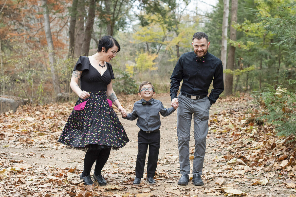 Family dancing The Botanical Gardens at Asheville, NC