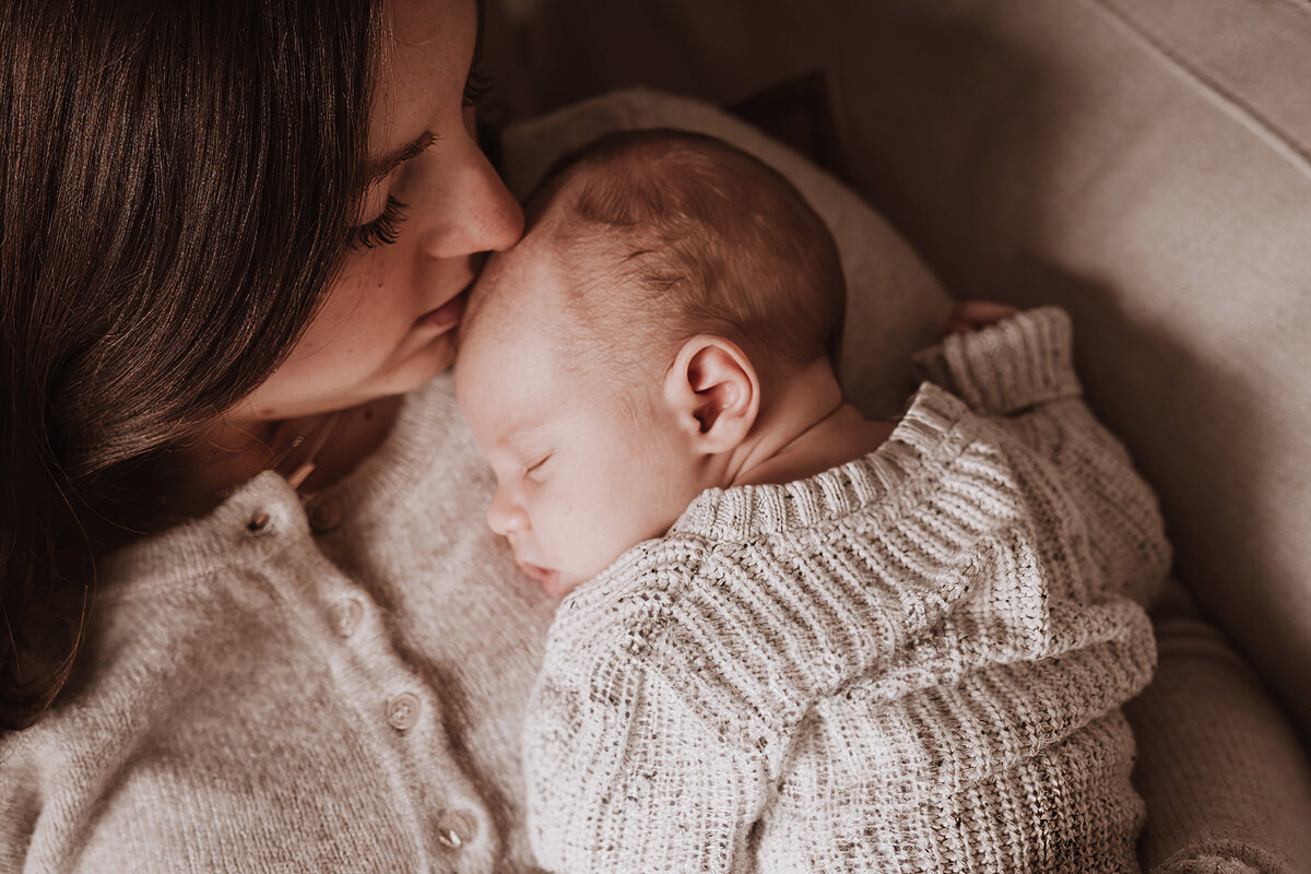 Mom holding baby