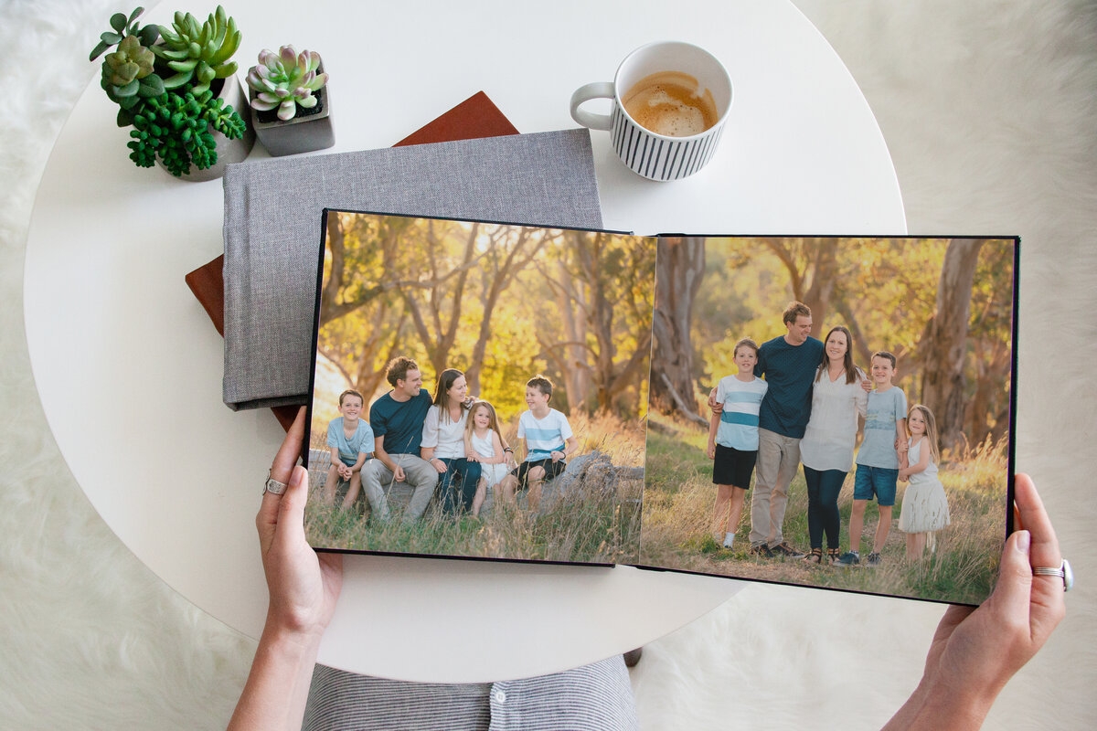 Heirloom album from Virginia Beach family photographer with family photos