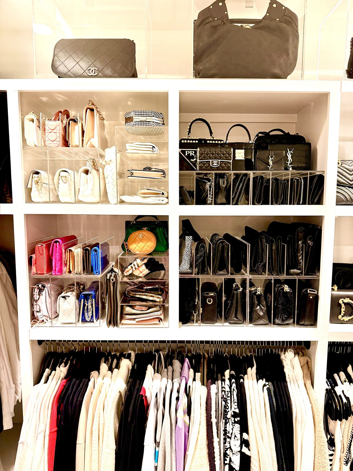 Closet Organization with Stackable Storage Bins