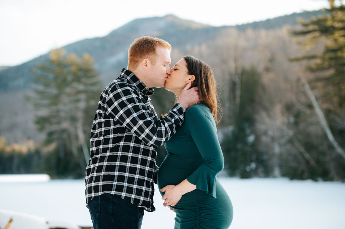 pregnant maternity winter snowshoes vermont