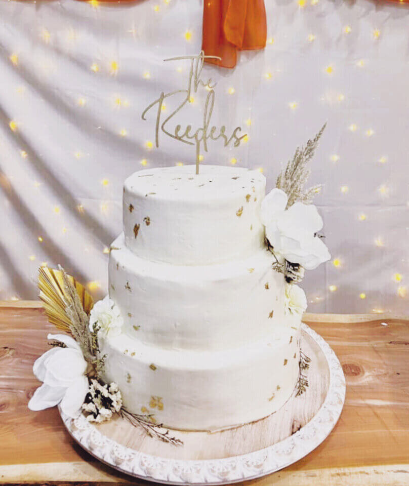 white wedding cake