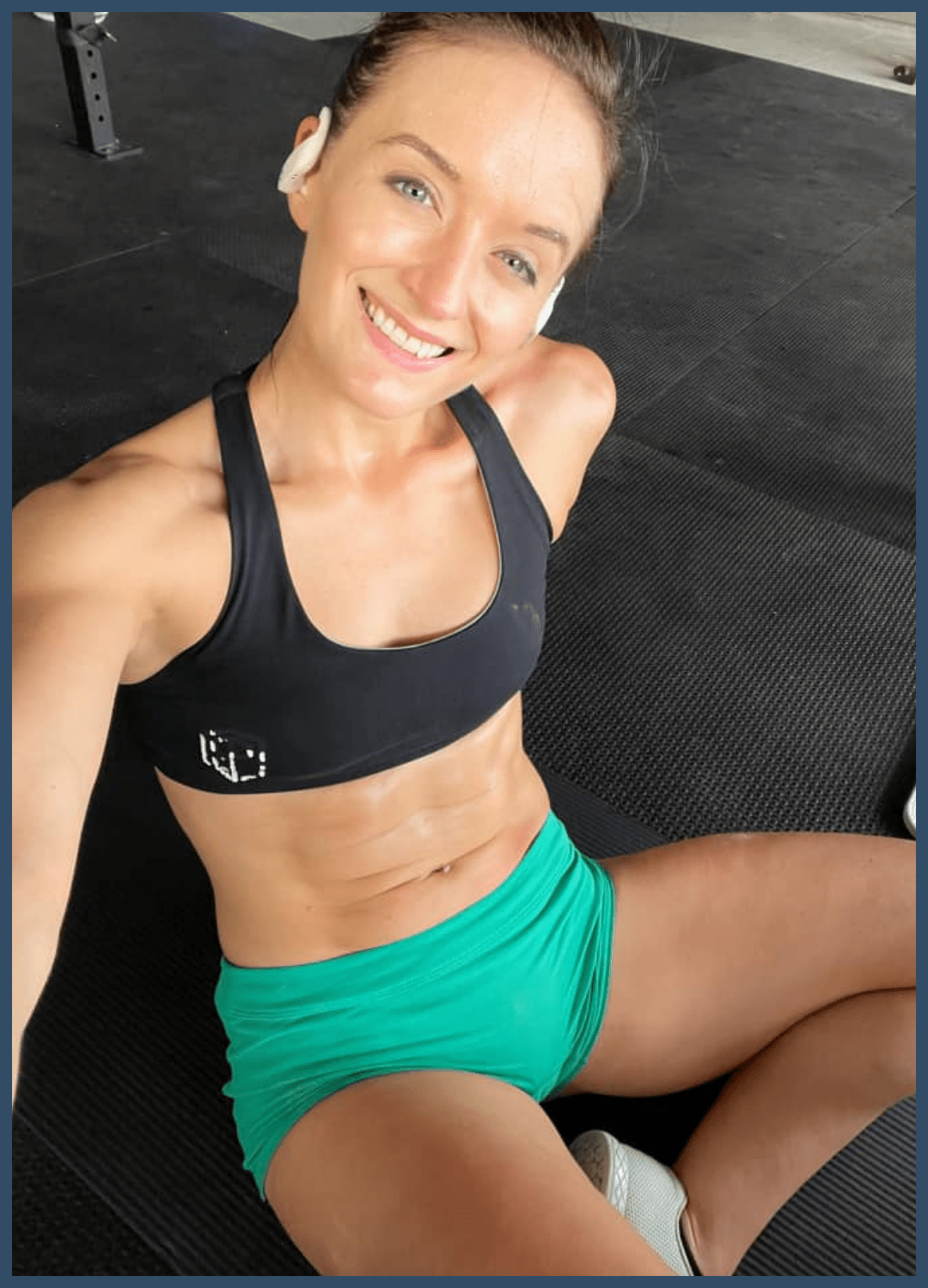Client smiling in the gym