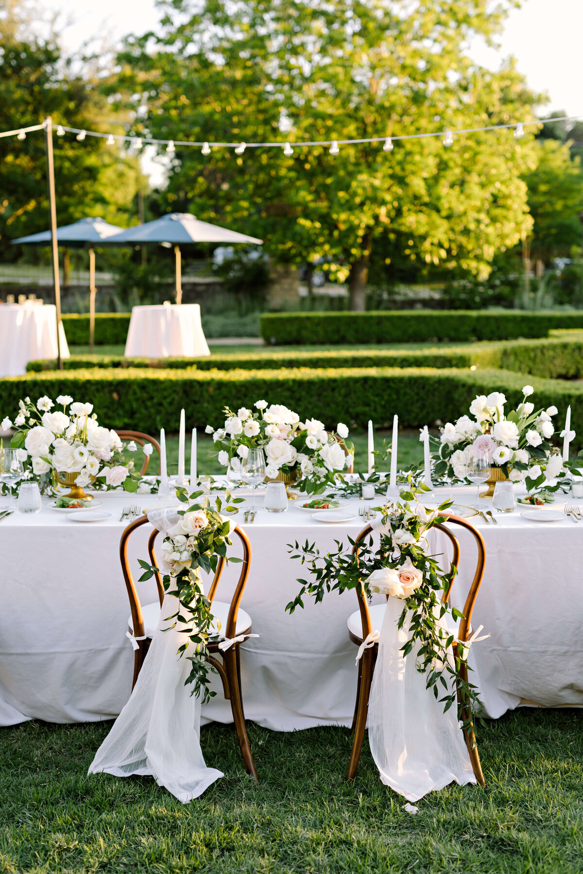 Outdoor elopement reception at Commodore Perry Estate