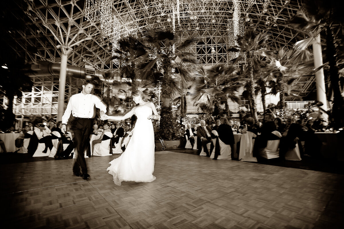 A wedding reception at Crystal Gardens in Navy Pier
