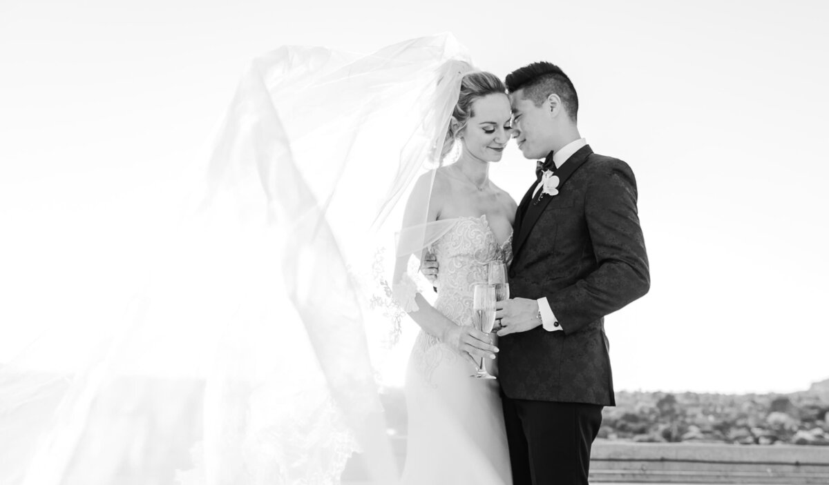 Bride and Groom sitting