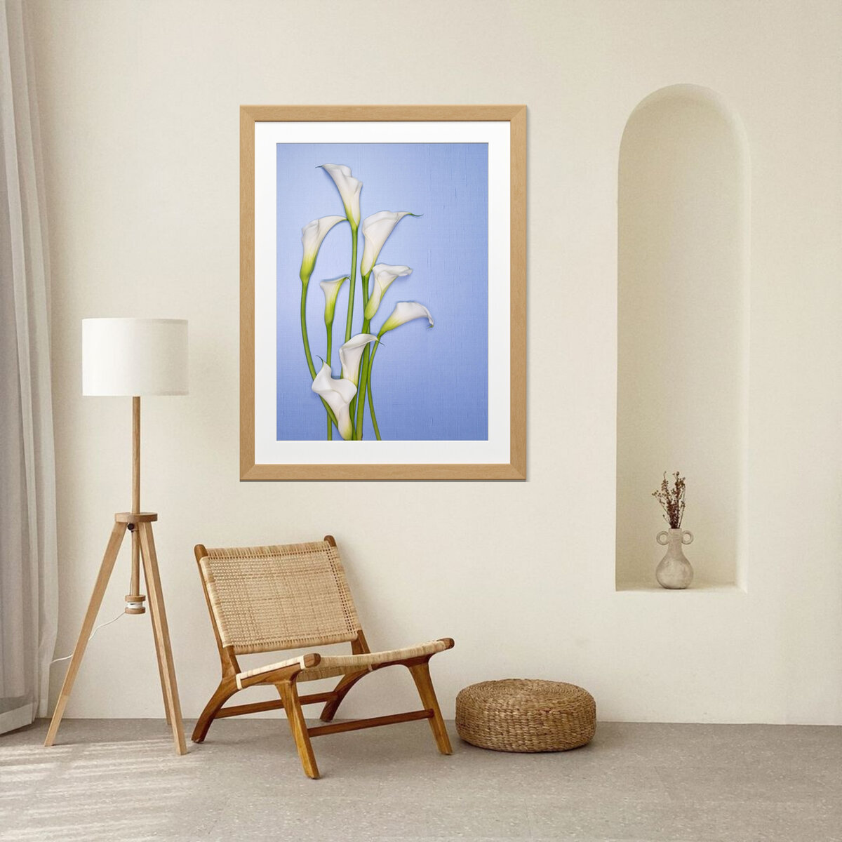 Clean Beige Brown Interior Wall Frame Display Mockup Instagram Post