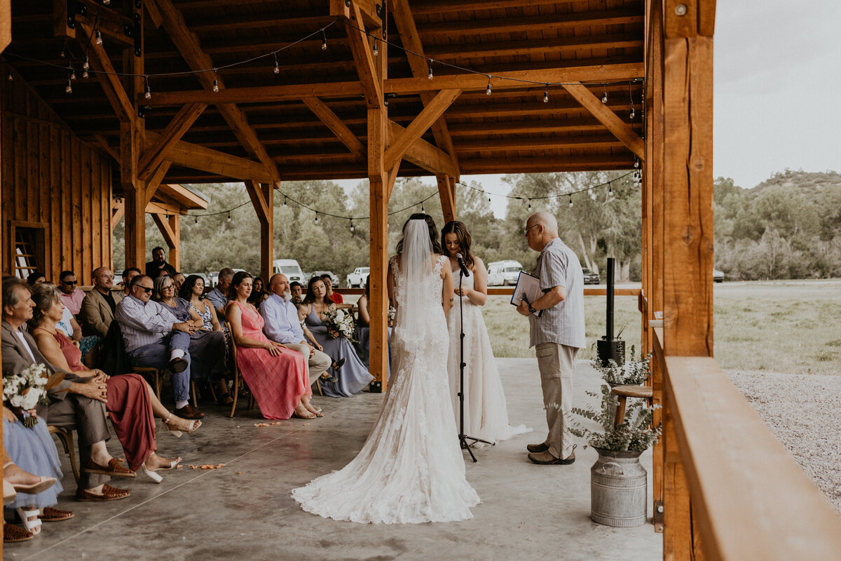 same sex couple intimate wedding ceremony in Chama, New Mexico