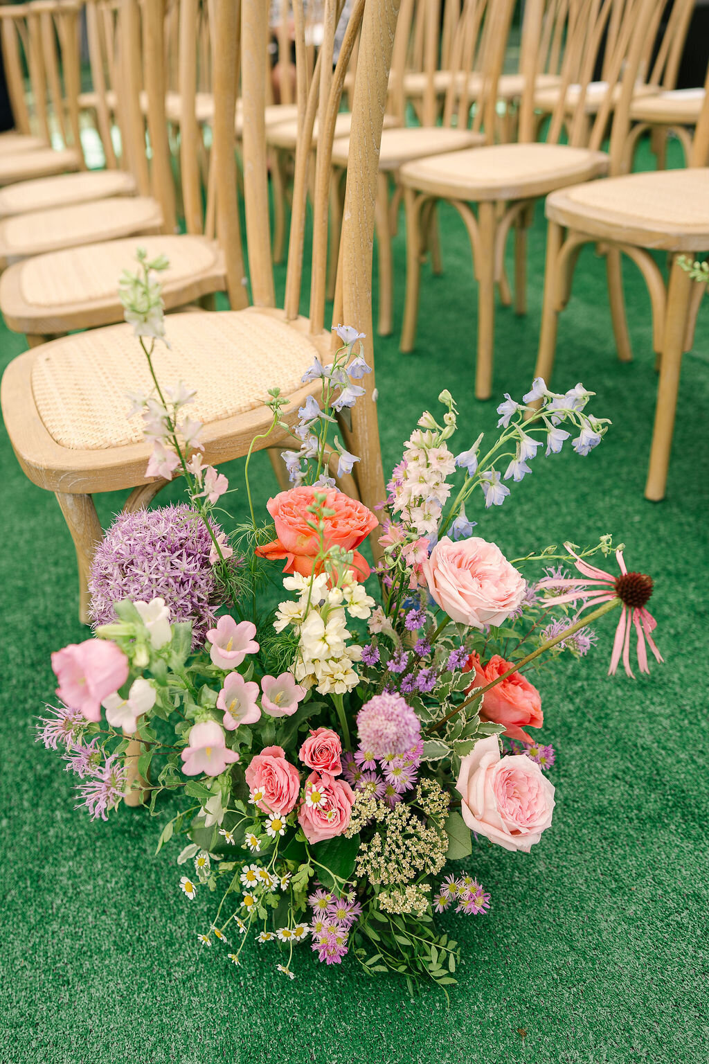 prairie meadow pastel flower aisle marker