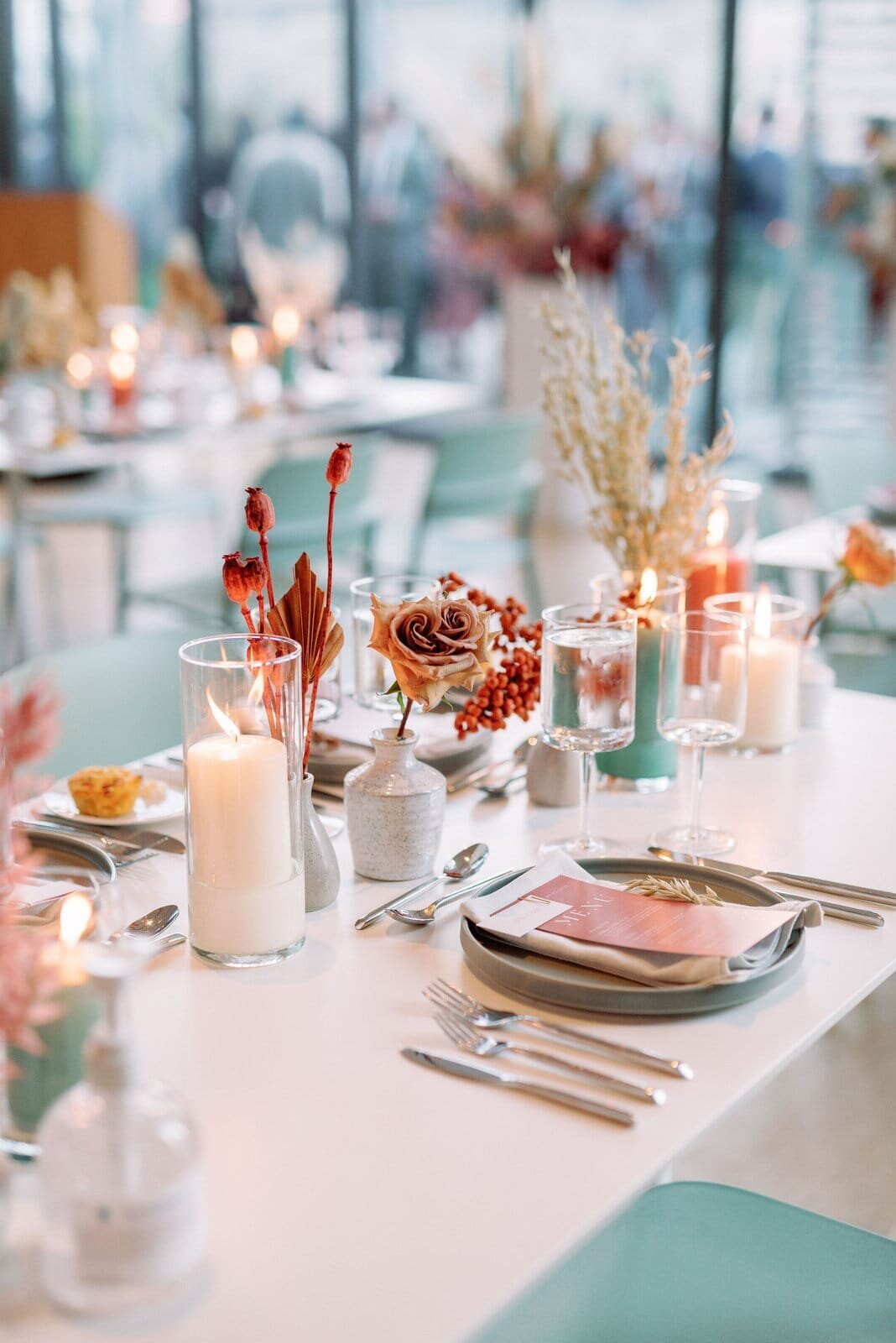 Modern Fall Romantic Reception Decor Love By Lynzie Mad Bash Group Jess Forstner Design Gardiner Museum Intimate Elopement Jacqueline James Photography