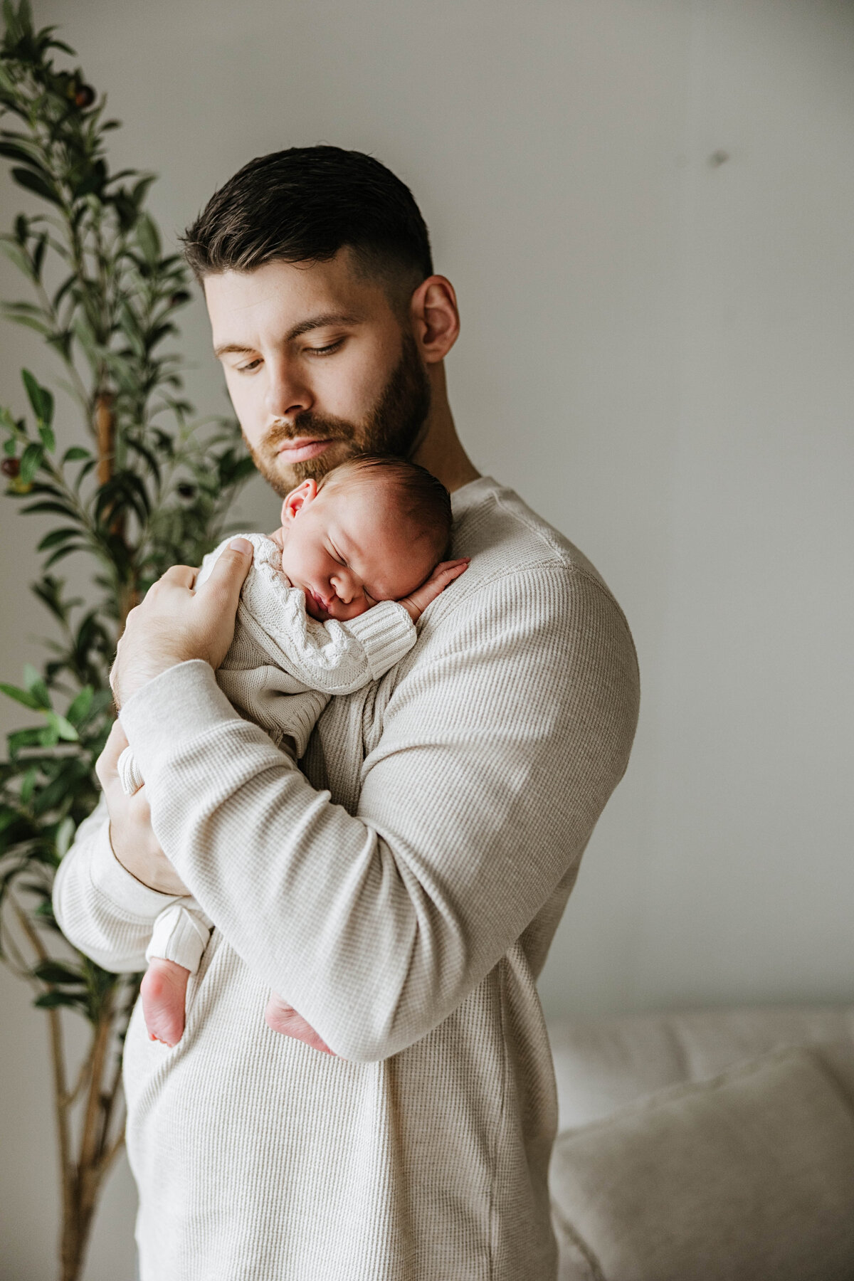 Dad and baby newborn session