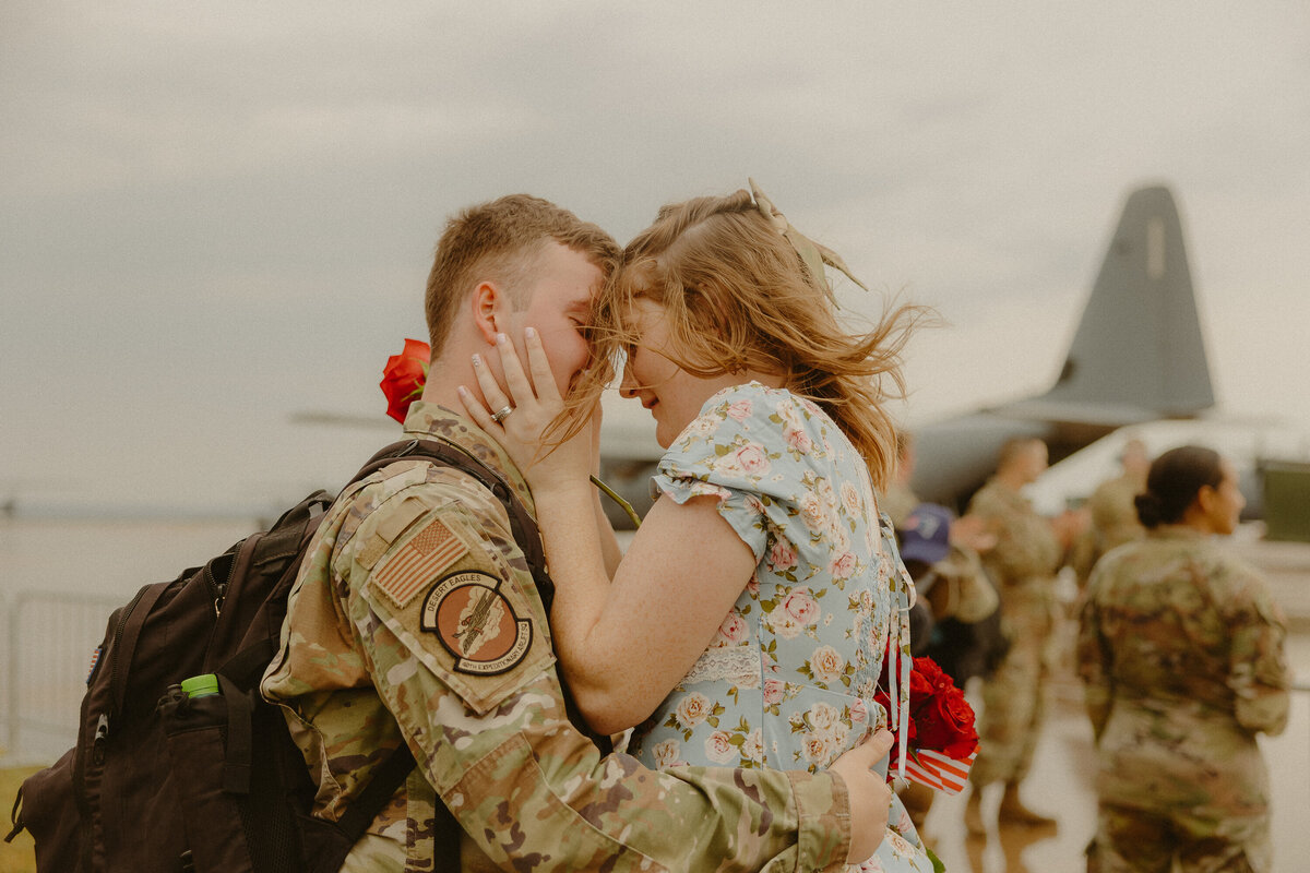 Military homecoming session at Dyess Air Force Base in Abilene, TX