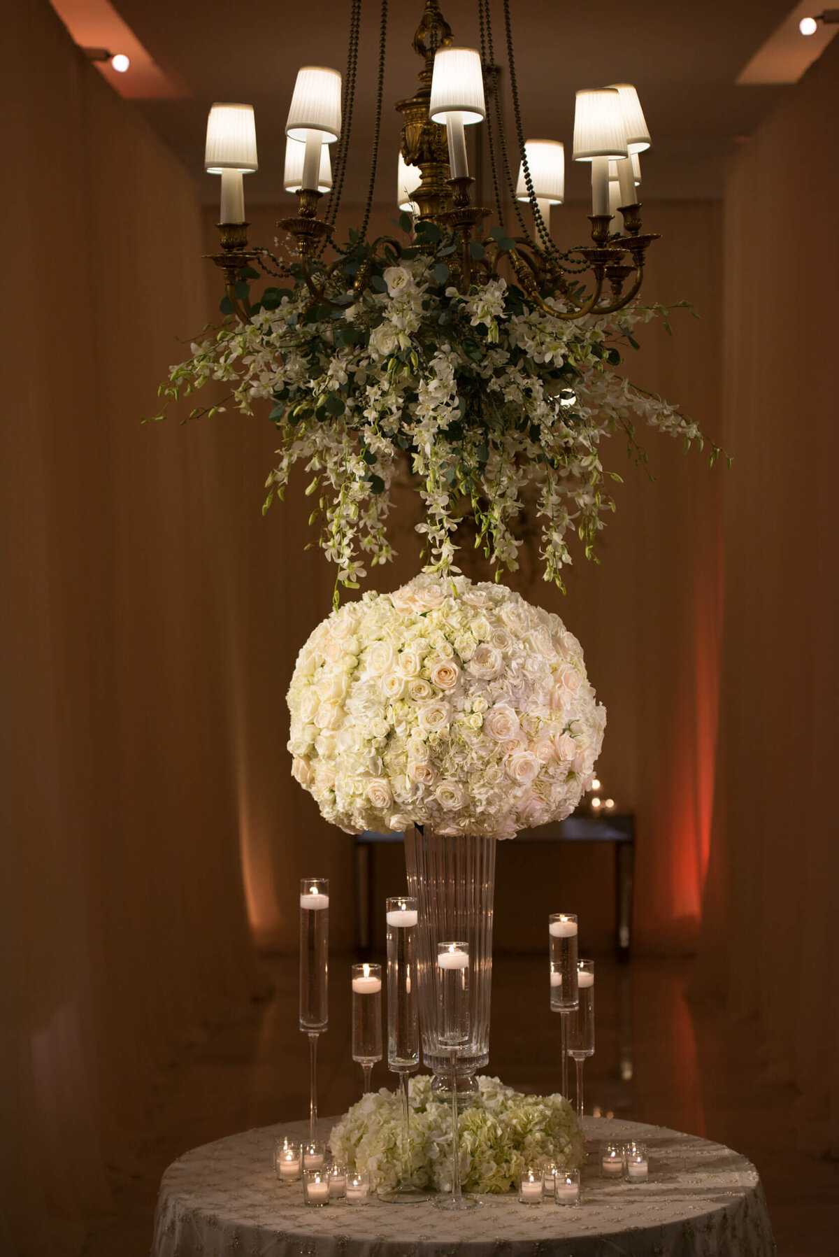 Tall and gorgeous floral centerpiece at a wedding reception in Colorado Springs