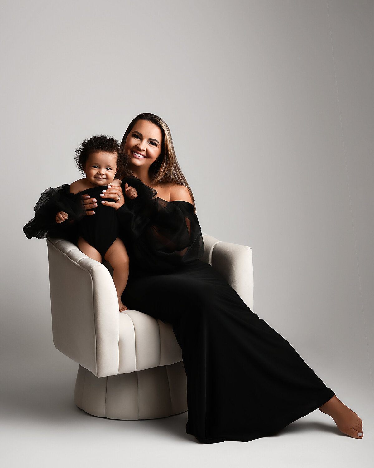 mommy and me little girl classic black outfits