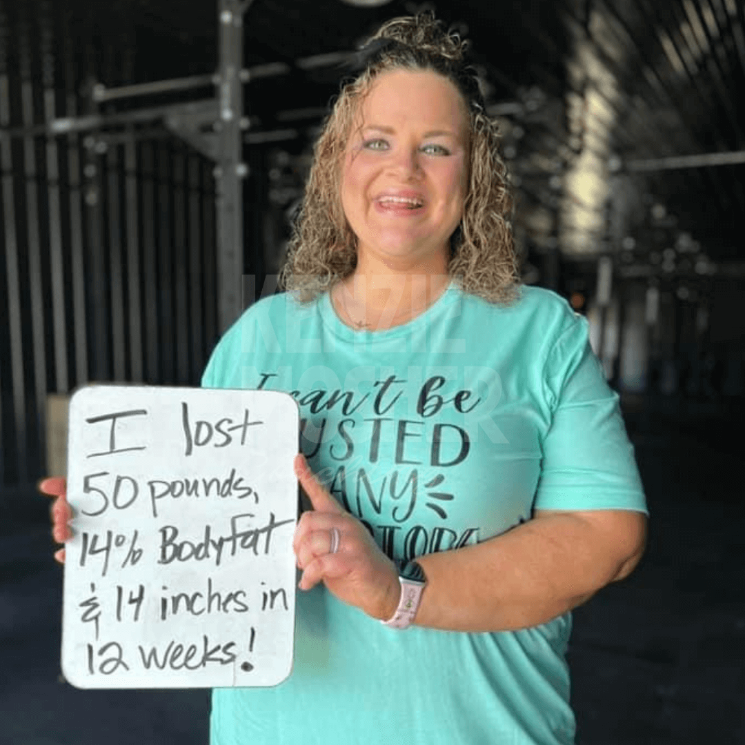 Fat loss success for woman addressing gut dysfunction and cortisol imbalance.