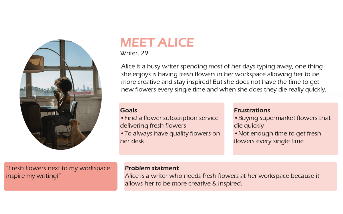 Personas and demographics for flower delivery customers
