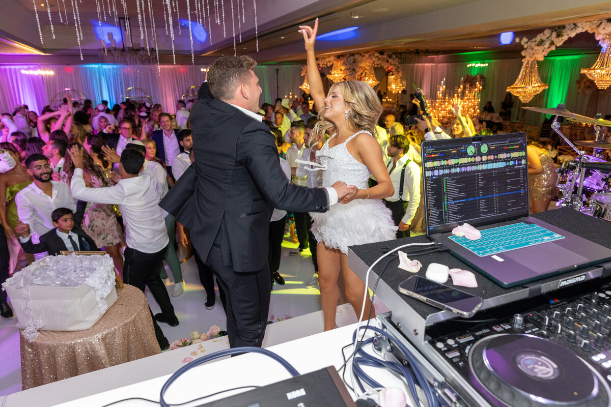 People dancing at a wedding reception