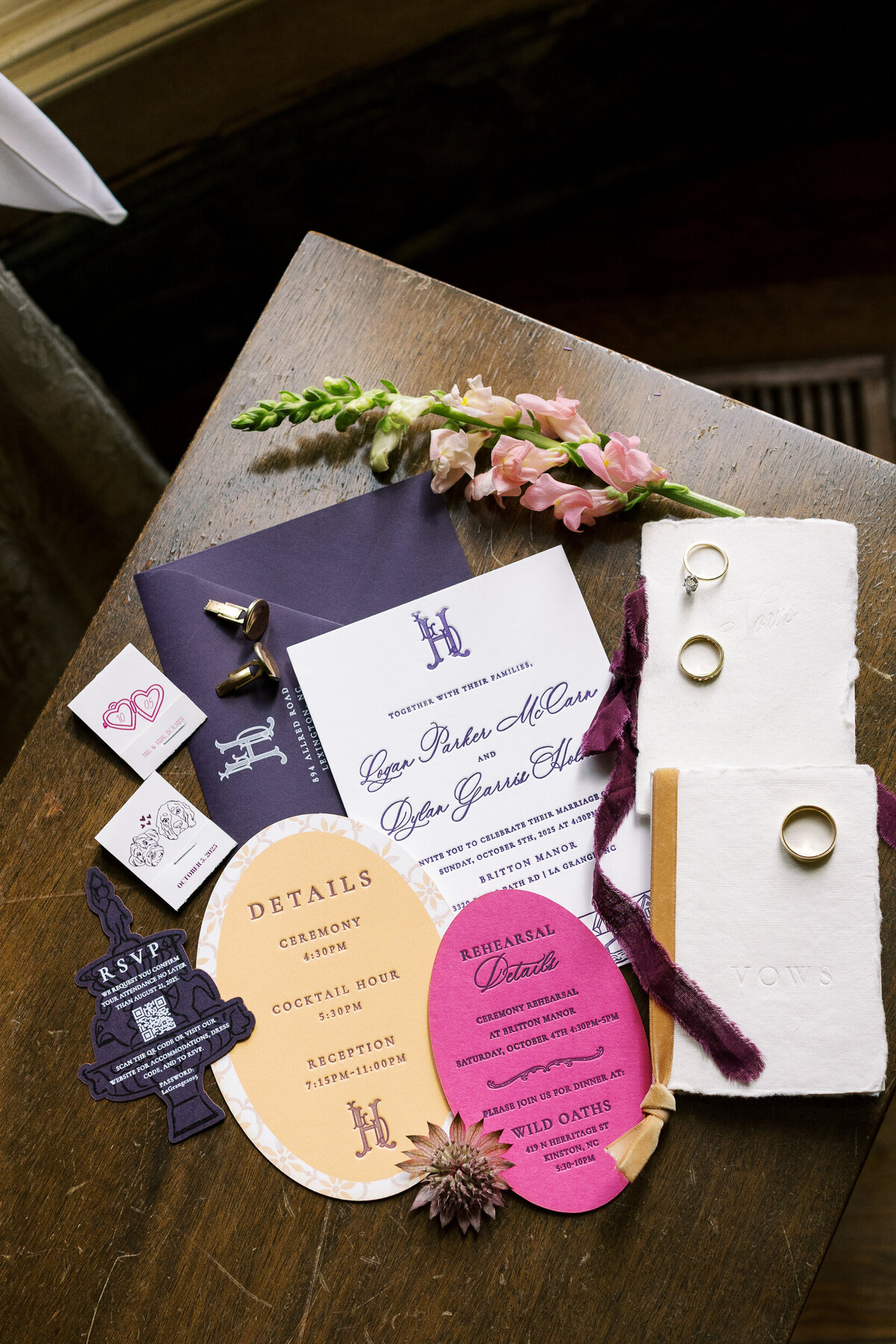 Pixels and Wood Creative 2025_Britton Manor_Kinsey Ann Photography_Invitation Suite_North Carolina Wedding_Letterpress--2