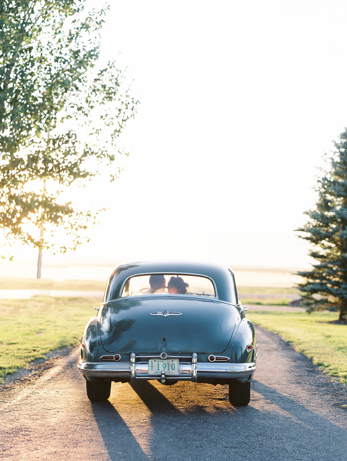 Grand Tetons wedding vintage car