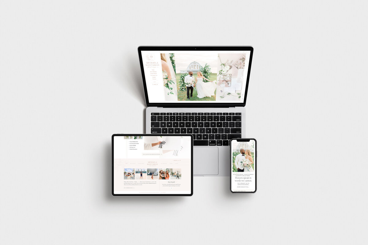 Custom Brand and Showit Web Design Website Designers for Creatives by With Grace and Gold - Michaela Mantarian Floral Design