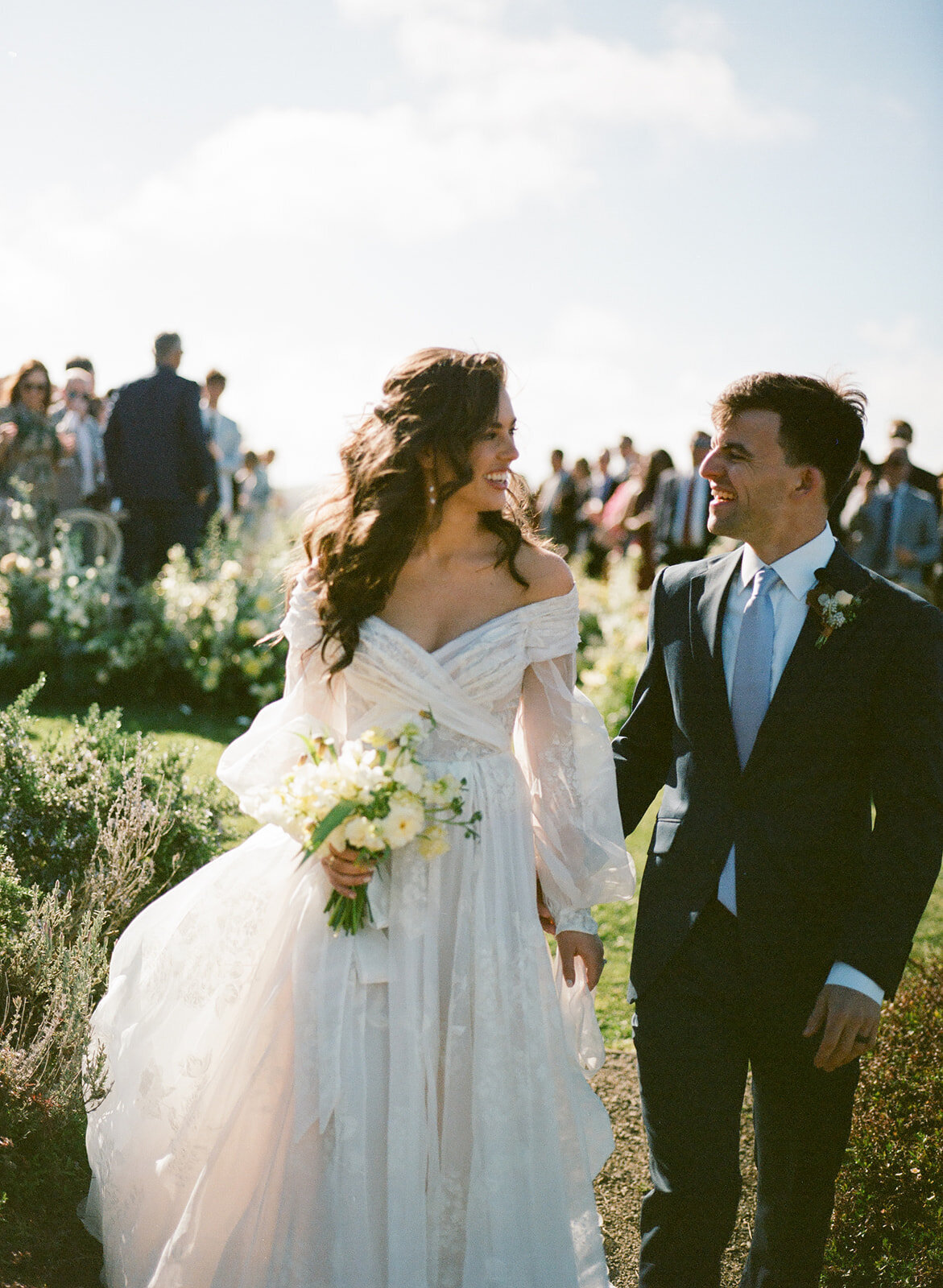 Haven Tomales Wedding Ceremony Recessional Bride and Groom
