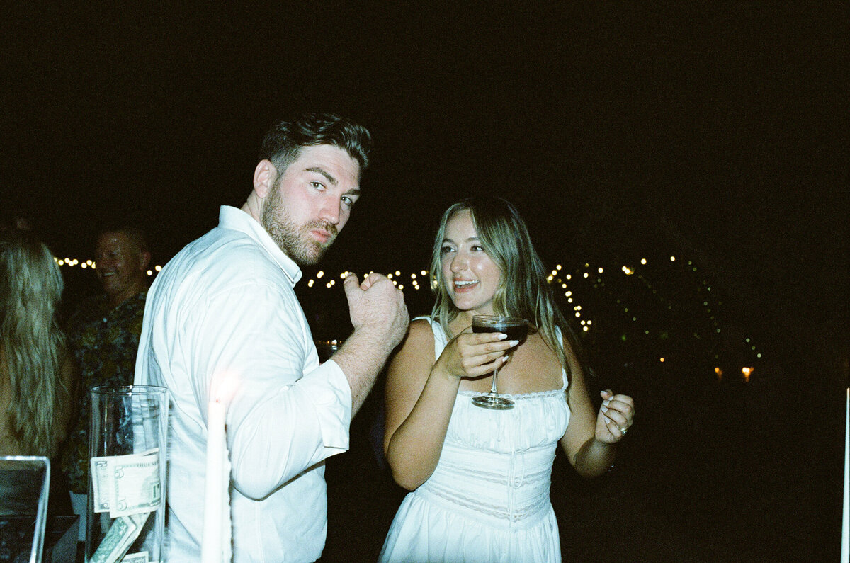 bride and groom at reception