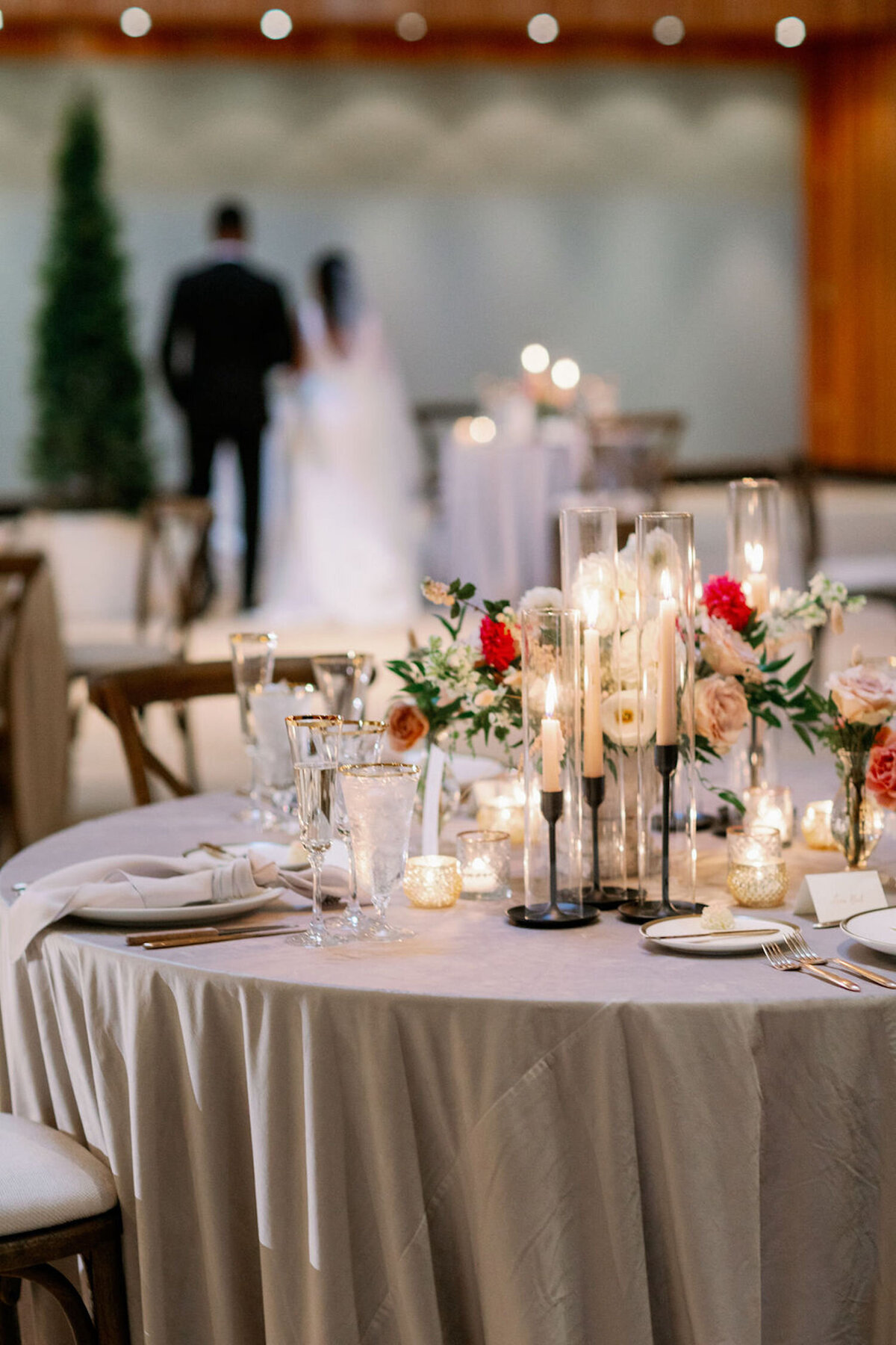 Modern Romantic Wedding Reception Room Reveal at Luxury Chicago North Shore Outdoor Wedding Venue