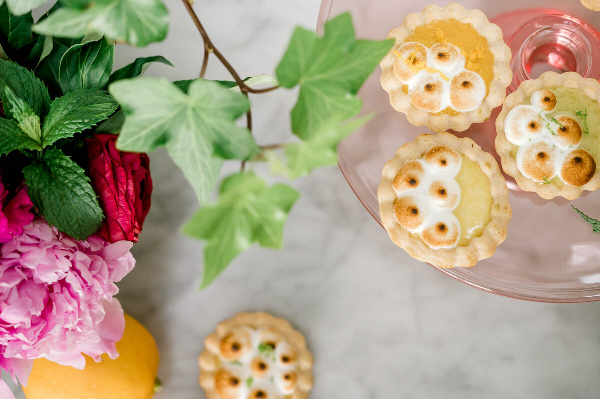 miniature lemon meringue tarts served at Willowbrook wedding venue in PIttsburgh