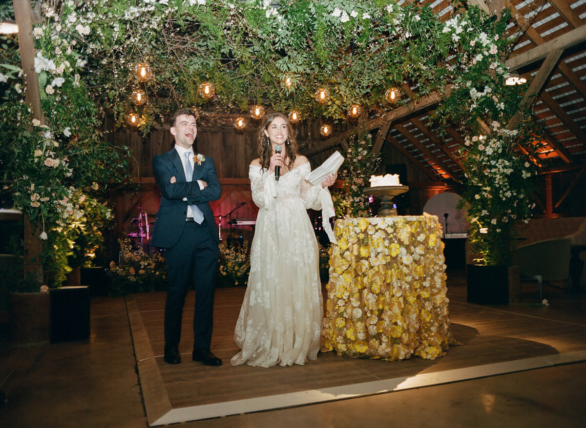 Haven Tomales Wedding Toasts Floral Installation